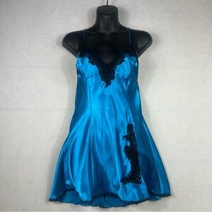 Frederick’s of Hollywood Satin Slip Dress SMALL Vintage Y2K Fairy Whimsigoth